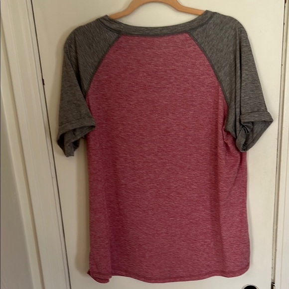 Casual Pink and Gray Women's Raglan Top - Picture 3 of 3